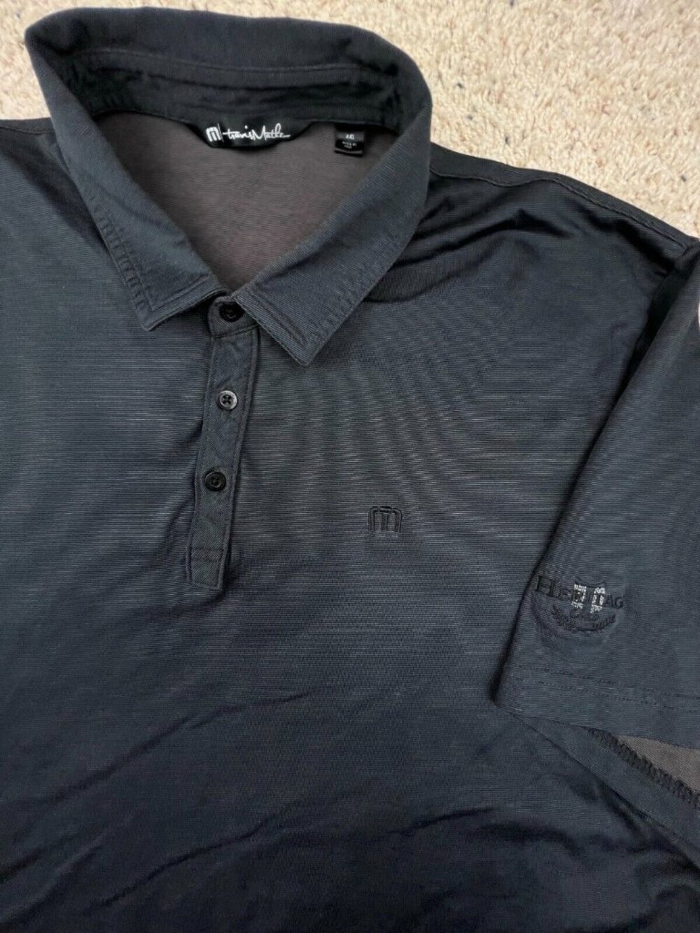 Travis Mathew Polo Shirt Mens 2XL Dark Gray Short Sleeve Heritage Club Adult